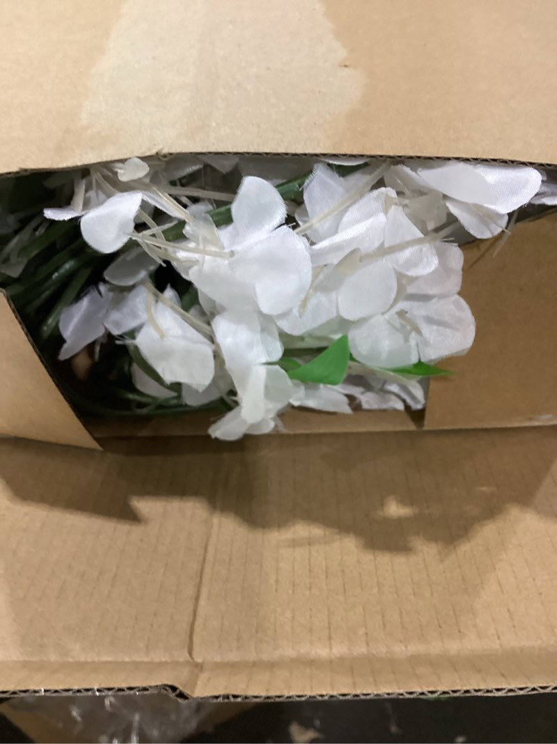 Condition photo showing As Is for 36pcs artificial wisteria flowers 3.6 feet/piece white dense artificial fake wisteria vine ratta hanging garland silk flowers string home party wedding decor(white-dense) 36 pcs white
