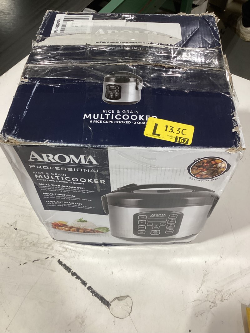 Condition photo showing As Is for AROMA Professional Digital Rice Cooker, Multicooker, 4-Cup (Uncooked) / 8-Cup (Cooked), Steamer, Slo