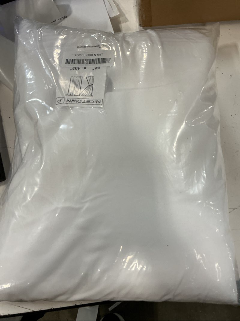 Condition photo showing New/Like New for nicetown 4 panels privacy sheer curtains extra long 102 inches, light filtering heavyweight luxry drapes for bedroom, living room, non-see-through voile with rod pocket, pure white 52"w x 102"l (pack of 4) pure white