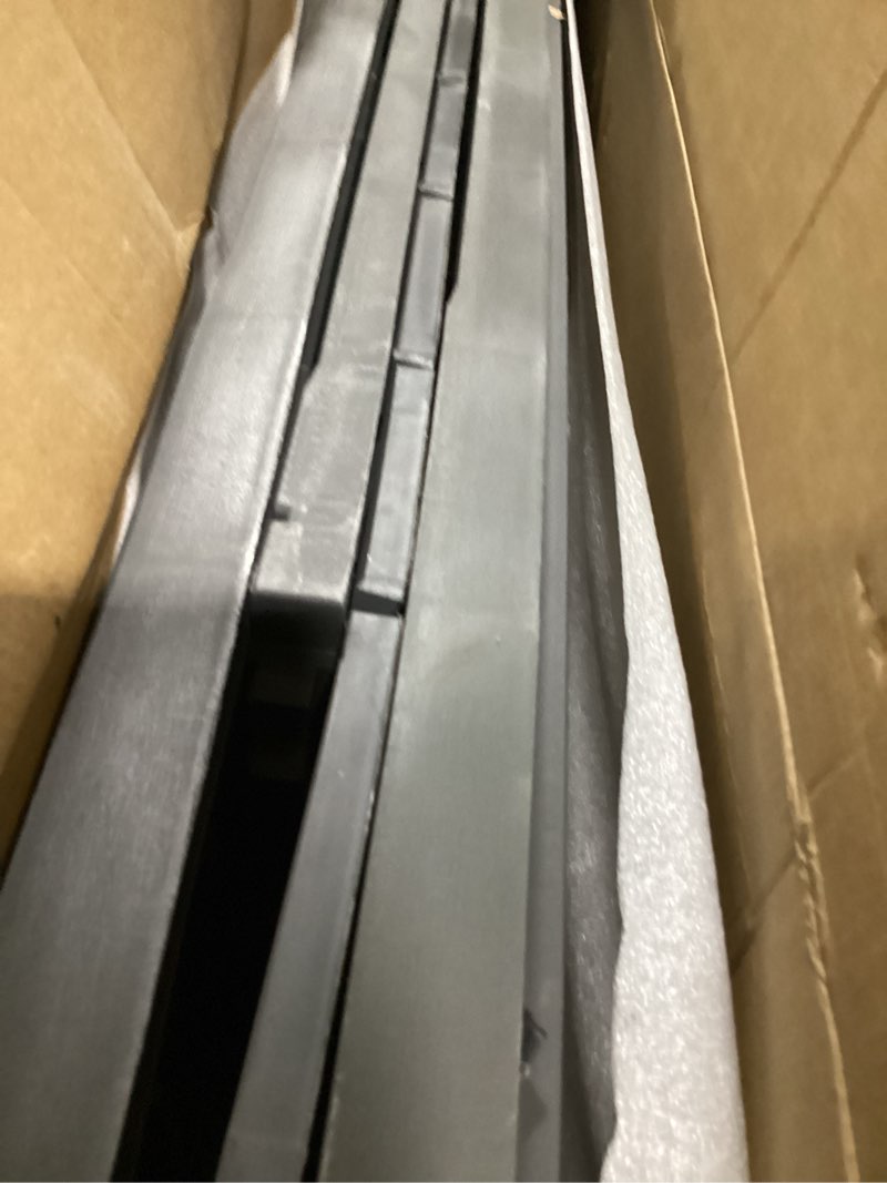 Condition photo showing As Is for best choice products 4ft plastic folding table, indoor outdoor heavy duty portable w/handle, lock for picnic, party, camping - dark gray