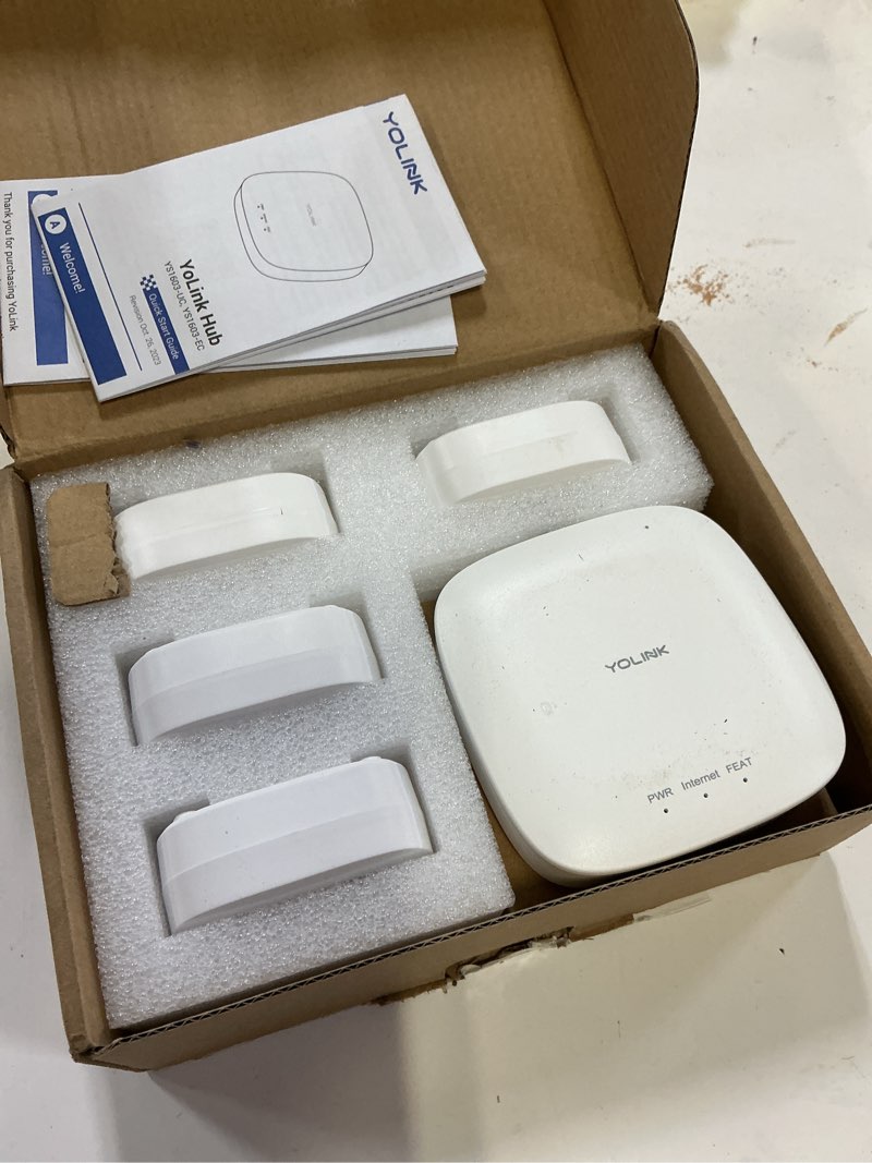 Condition photo showing Good Condition for yolink water leak starter kit: hub + 4 leak sensor 1 (silent), lora long-range, app/sms/email alerts, d2d offline triggers, 2 aaa up to 5-year battery, compatible with alexa/ifttt/home assistant