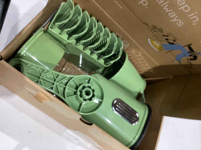 Condition photo showing Good Condition for susteas rotary cheese grater with handle - vegetable shredder with 5 well-designed blades & strong suction base,round mandoline slicer & food chopper for kitchen,with blade storage box(retro green)