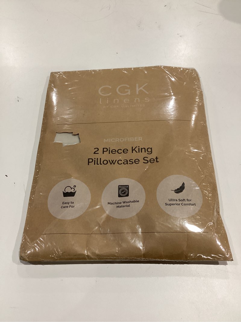 Condition photo showing New/Like New for King Pillow Cases Set of 2 - Ultra Soft Hotel Quality Pillowcase Covers - Comfy, Cozy & Wrinkle Free - Shrinkage, Stain and Fade Resistant - Machine Washable Pillow Protectors - 2 Piece Set - Cream King 12 - Cream 2