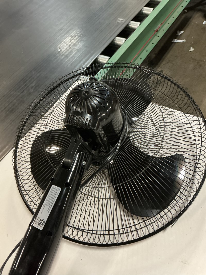 Condition photo showing As Is for  utilitech 18-in indoor oscillating pedestal fan, in black with 