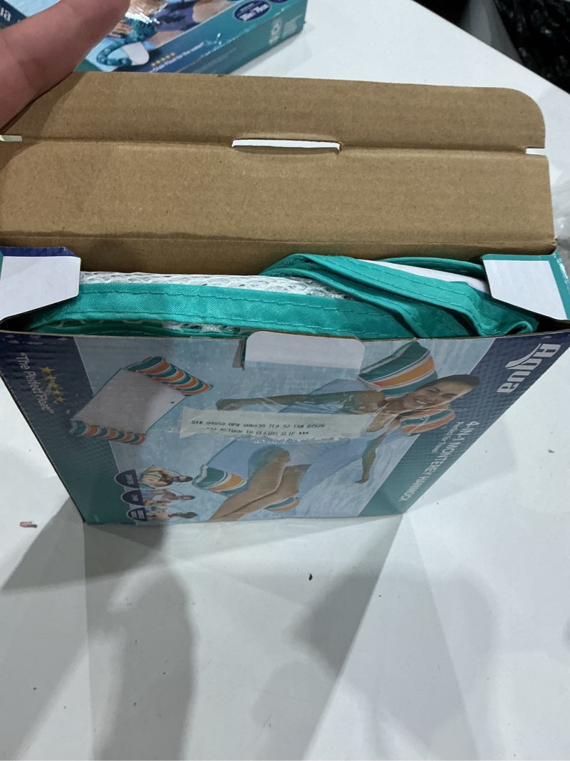 Condition photo showing Good Condition for aqua-leisure 4-in-1 monterey hammock pool float  teal/orange stripe  250 lb capacity