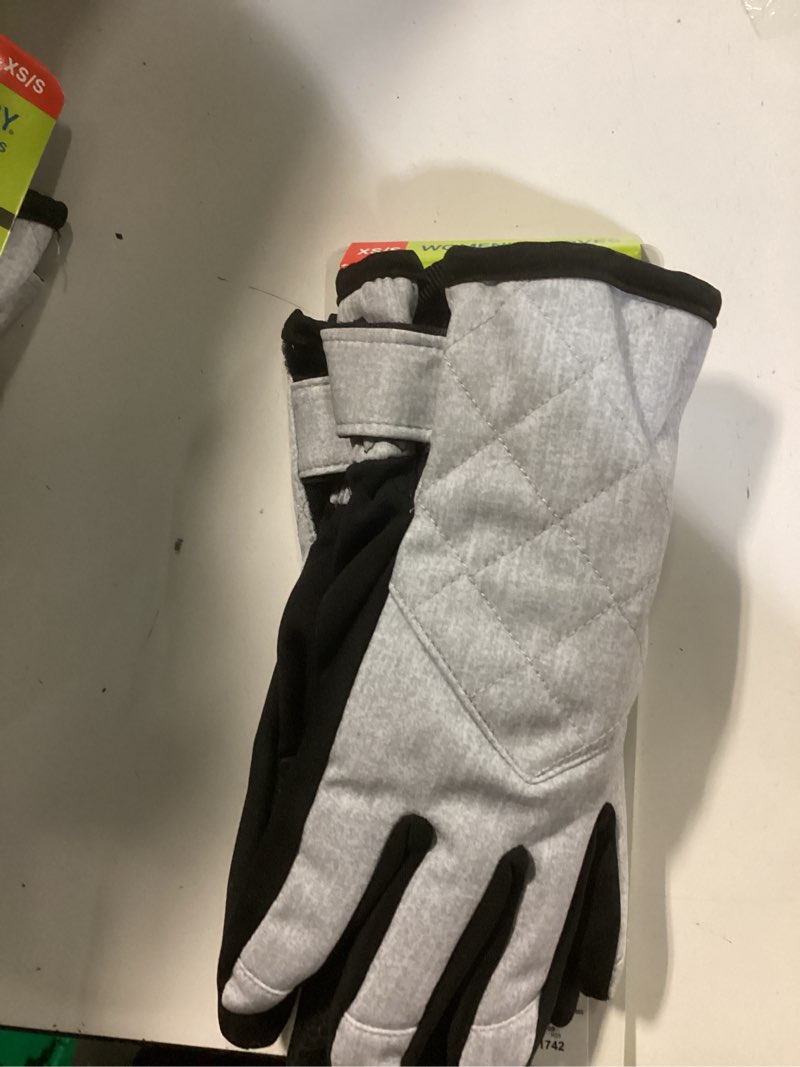 Condition photo showing New/Like New for free country women s touchscreen compatible insulated warm softshell glove (grey/silver  xs)