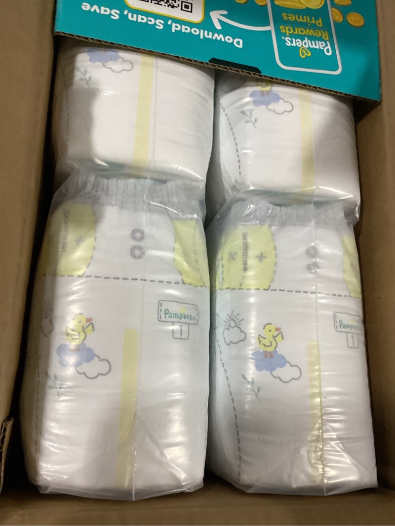 Condition photo showing New/Like New for pampers swaddlers diapers, size 1 (8-14 lbs), 96 count, fragrance free, hypoallergenic, absorbent, pediatrician recommended, skin safe