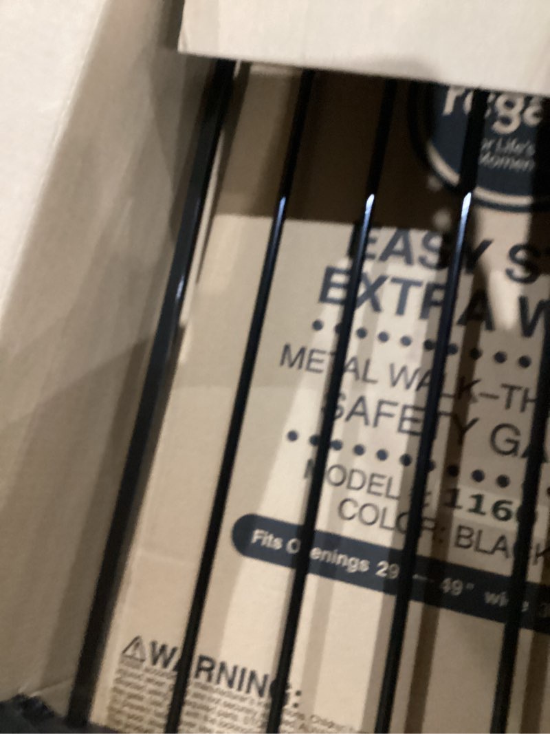 Condition photo showing Good Condition for Regalo Easy Step 38.5-Inch Wide Walk Thru Baby Gate, Includes 6-Inch Extension Kit, Pressure Mount Kit, Wall Cups, Black Black 29-38.5"W x 30"H