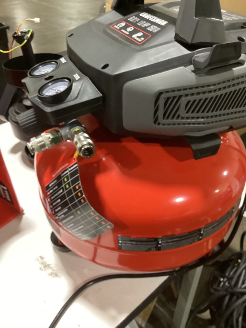 Condition photo showing Good Condition for craftsman 6-gallon portable electric 150 psi pancake air compressor