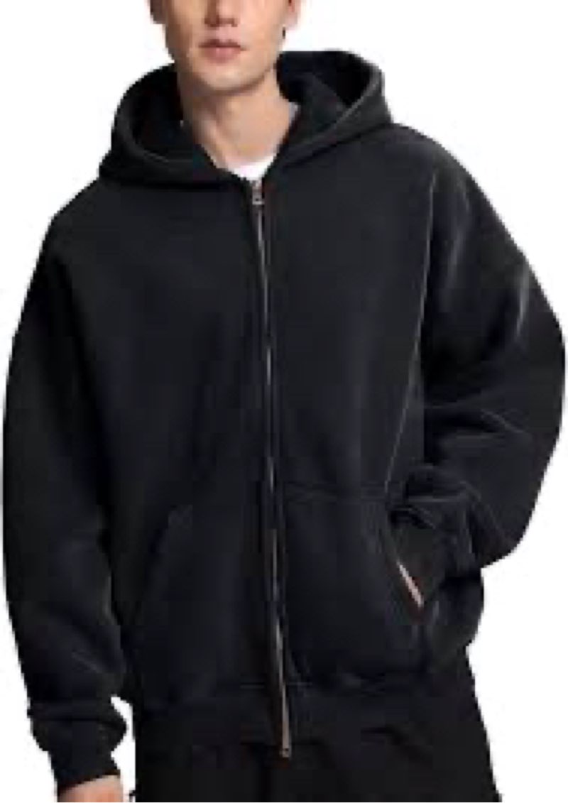 FAIABLE Mens Womens Double Zip Up Hoodie Oversized Acid Wash Heavyweight Fleece Cotton Zipper Hoodie Vintage MEDIUM 