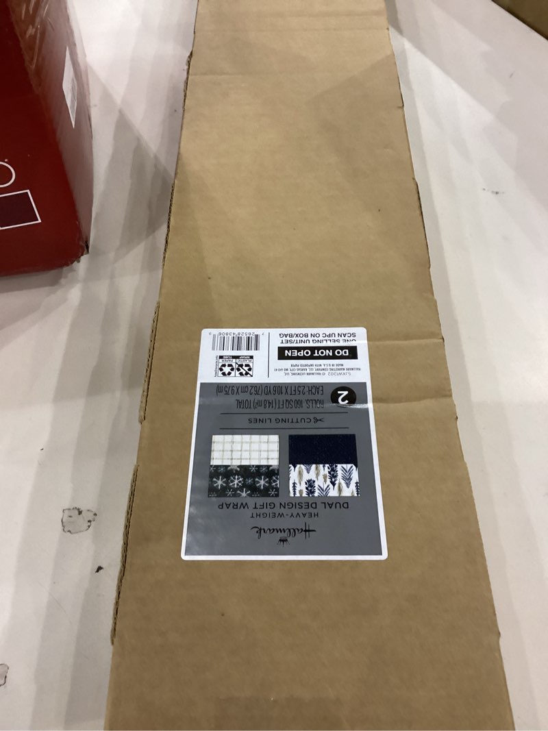 Condition photo showing Good Condition for Hallmark Christmas Wrapping Paper Jumbo Rolls with Cut Lines on Reverse (2 Rolls, 4 Designs: 160 Sq.