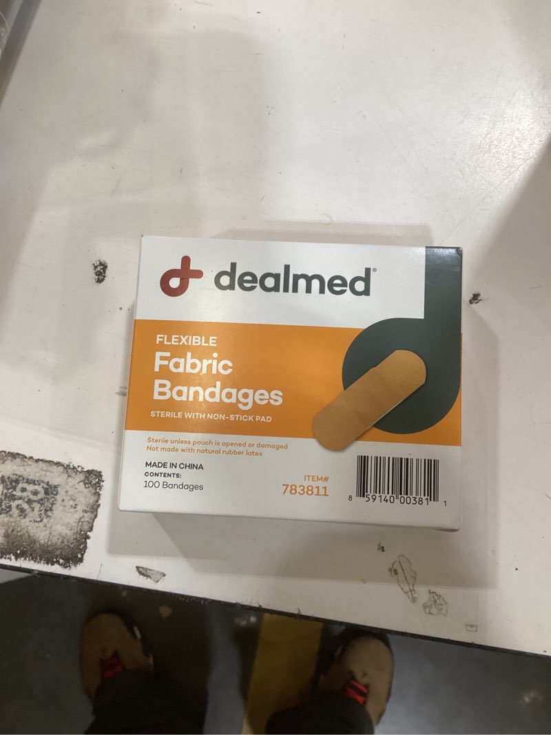 Condition photo showing New/Like New for Dealmed Sterile Flexible Fabric Adhesive Bandages – 1x3 Inch – 100/Box - Breathable First Aid Strip Pack - Soft Stretch Wound Patch for Medical, Emergency Kits & Clinic
