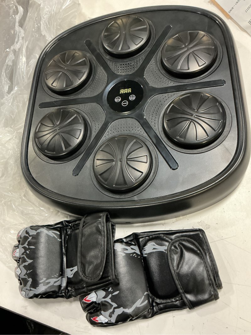 Condition photo showing As Is for Music Boxing Machine, Wall Mounted, Smart Bluetooth Musical Beat Boxing Trainer with Gloves, Electronic Boxing Equipment, Punching Workout Machine for Adults, Home, Indoor and Gym
