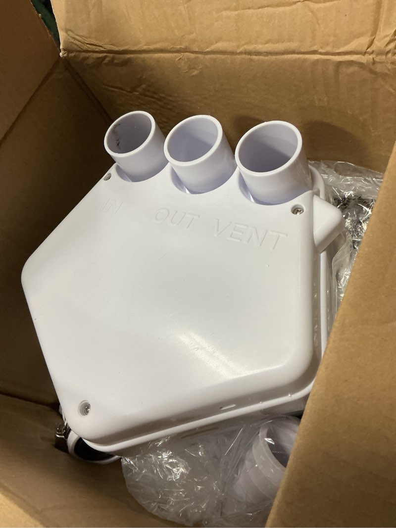 Condition photo showing Good Condition for upgraded 1 hp utility sink pump with pcb function upflush to 36ft 2200gph under sink pump with 3 water inlets 1 outlets macerating toilet system for sink shower wash bin urinal kitchen basement