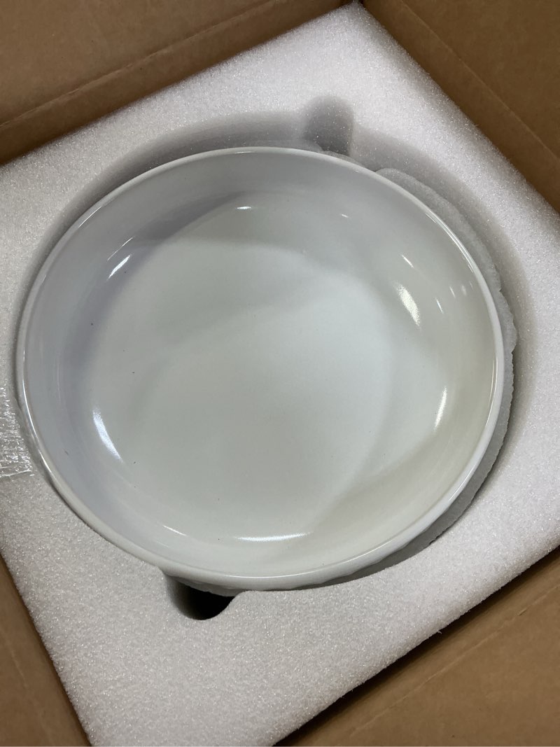 Condition photo showing Good Condition for Embossed Ceramic Pasta Bowls, 42 oz Bowl Plates Set,9-Inch Large Serving Bowls Set of 4, Perfect for Pasta, Salad, Fruit, Sturdy&Stackable, Microwave & Dishwasher Safe Arctic White 42 oz (9-inch)