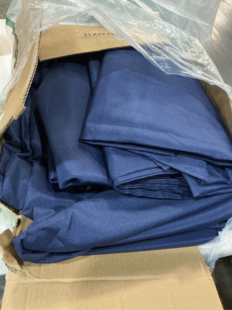 Condition photo showing Good Condition for sancua navy blue tablecloths for 6 foot rectangle tables, 8 pack - washable polyester fabric table cloth for wedding party, birthday, banquet reception, 54x108 inch navy blue 8 pack 54x108 inch