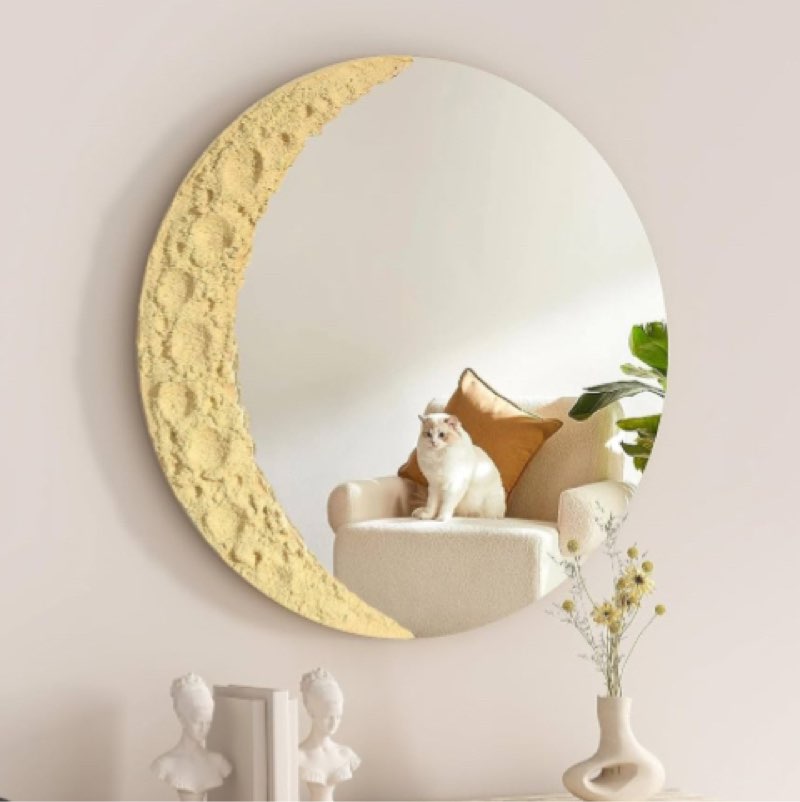 NAIADLYFrameless Round Decorative Bathroom Mirror Vanity Mirror, for Wall Decoration, for Bathroom L