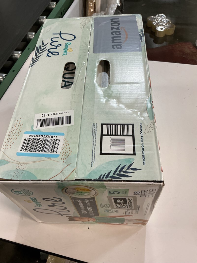 Condition photo showing New/Like New for Pampers Pure Protection Baby Diapers, Size 5 (27+ lbs), 88 Count, Up to 100% Leakproof, Premium Plant-Based Skin Protection, Hypoallergenic Soft Diapers Size 5 88