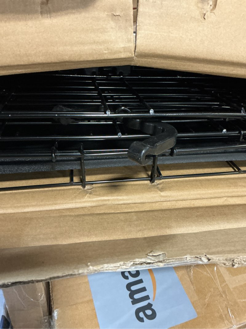 Condition photo showing Good Condition for Amazon Basics - Durable,Foldable Metal Wire Dog Crate with Tray, Double Door, Divider, 24 x 18 x 20 in, Black 24.0"L x 18.0"W x 20.0"H Double Door w/ Divider