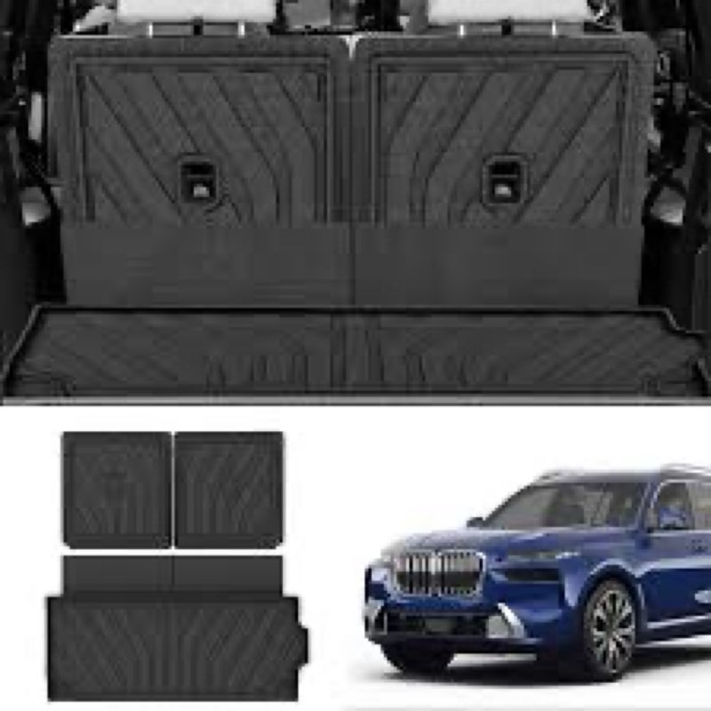 ZQULOYO Cargo Liners Backrest Mat for BMW X7 (G07) Accessories 2019-2024 2025 with Hook&Loop Rear Tr