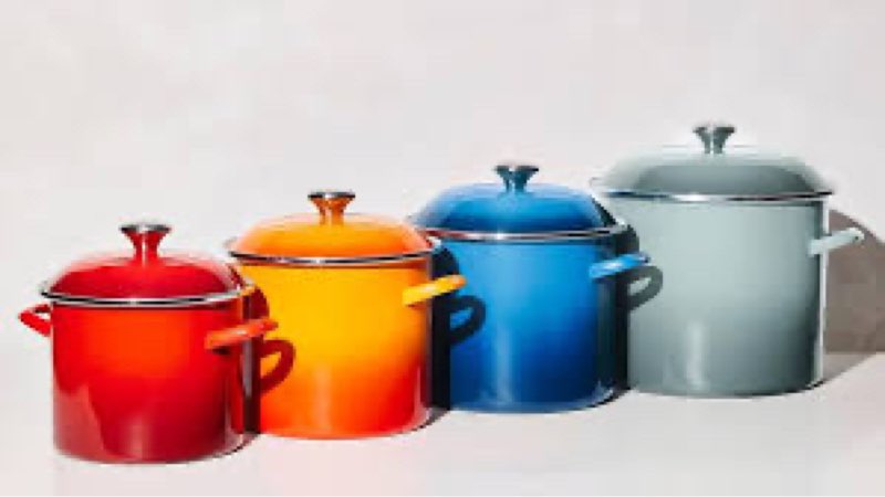 Le Creuset Enamel on Steel Traditional Stockpot, 12 qt., Sea Salt with Stainless Steel Knob