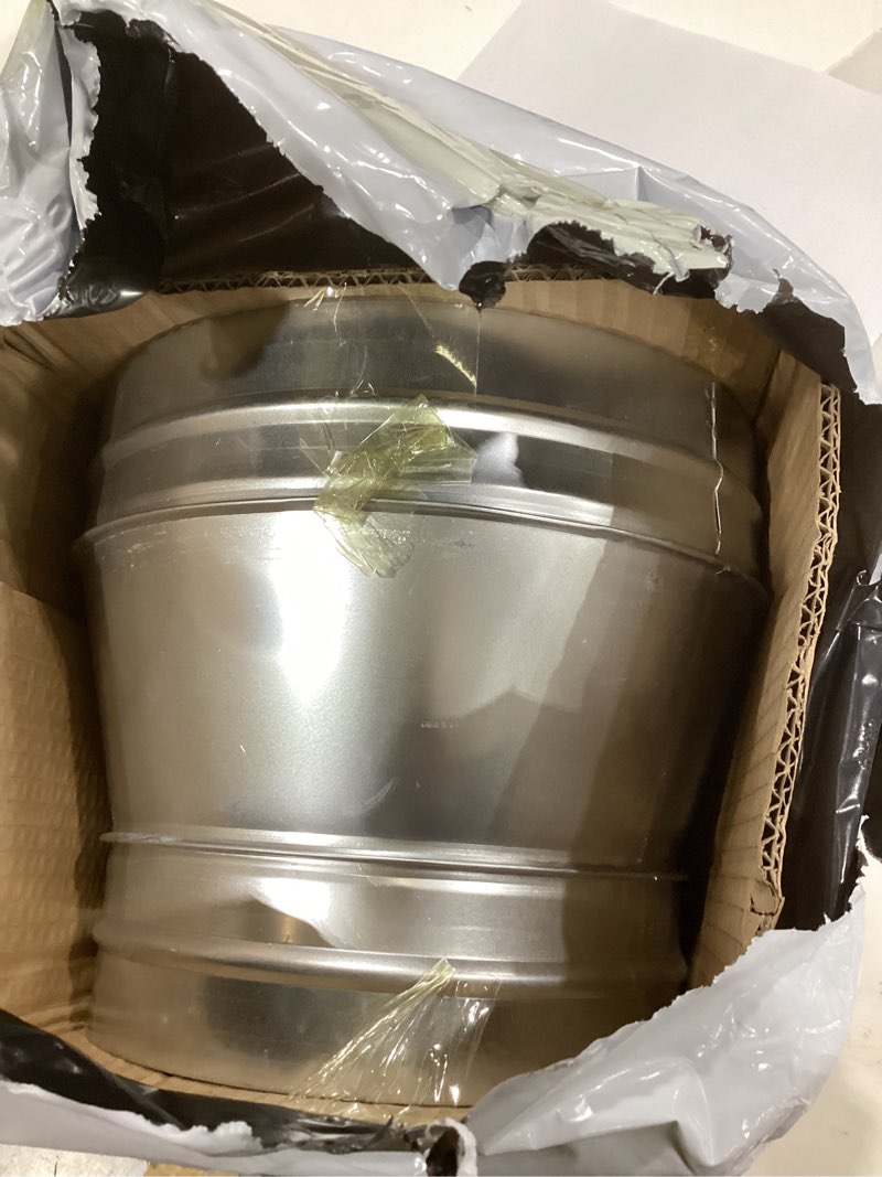 Condition photo showing New/Like New for patikil 10 inch to 8 inch round duct reducer increaser connector, galvanized steel adapter pipe fitting for bathroom kitchen ventilation systems, silver tone