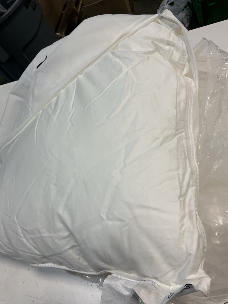 Condition photo showing As Is for quince premium down alternative pillow, standard, medium/firm