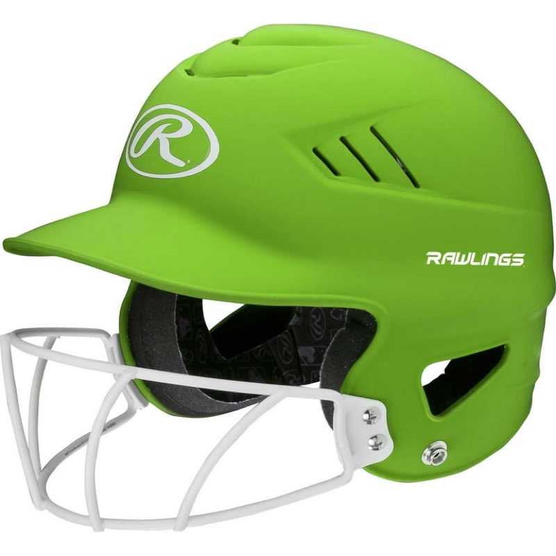 Rawlings Men COOLFLO Fastpitch Batting Helmets, Green Matte Finish (Neon Green