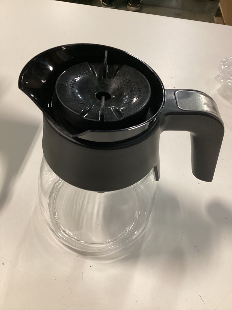 Condition photo showing As Is for 10 cup replacement coffee pot, premium glass carafe for ninja coffee maker, with brew-through lid and strong handle, fits cm401 cm371 cp301 cm300 cm400 cf091