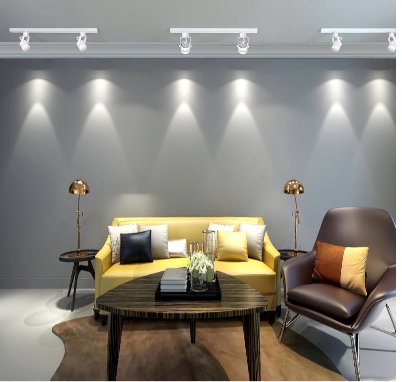 hiiglxii plug in track lighting with power cord, 8 light led track lighting kit with connectable rail