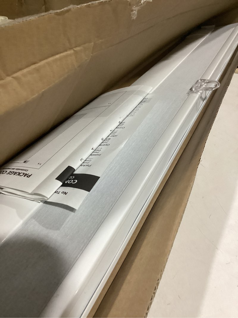 Condition photo showing As Is for lazblinds no tools no drill cordless cellular shades, blackout light blocking honeycomb shades for home, thermal insulation blinds for windows, 31" w x 64" h, white blackout-white 31" w x 64" h
