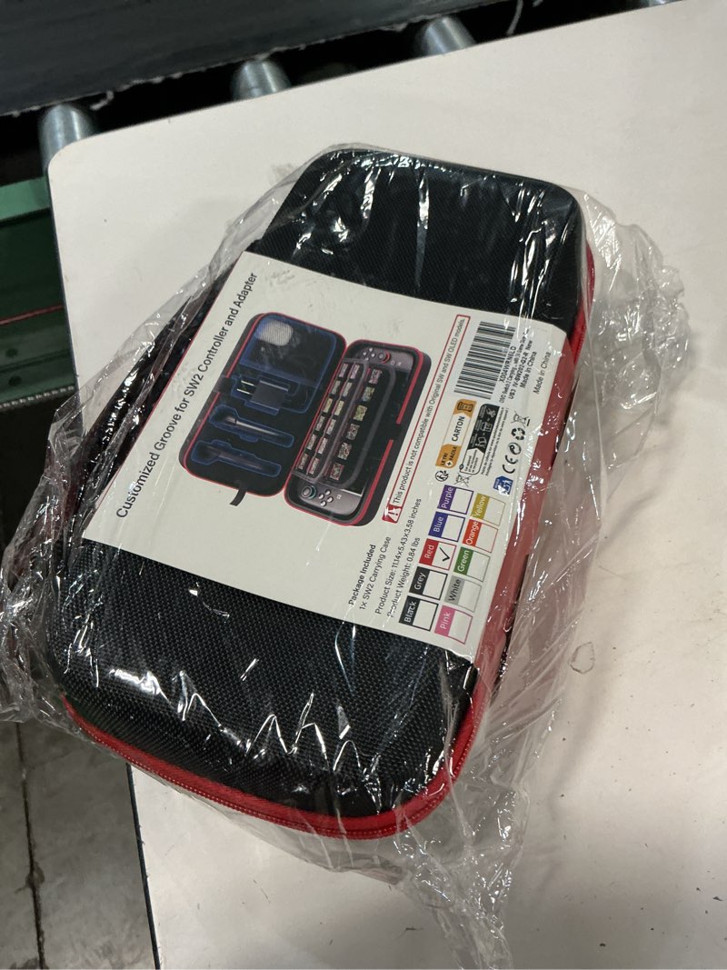 Condition photo showing New/Like New for oivo carrying case for 2025 nintendo switch 2, switch travel carry case | large storage holds joycon 2 & ac adapter, hard shell protective pouch bag with 24 games slots for ns2 console & accessories