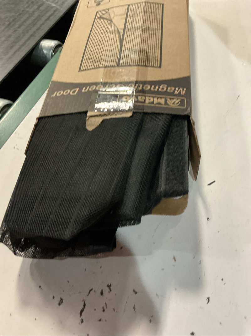 Condition photo showing Good Condition for magnetic screen door?screen door mesh?keep bugs out, heavy-duty mesh curtain,pet and kid friendly, works with front doors, sliding doors?34 x 82 inch ?black fit door size 34 x 82 inch black