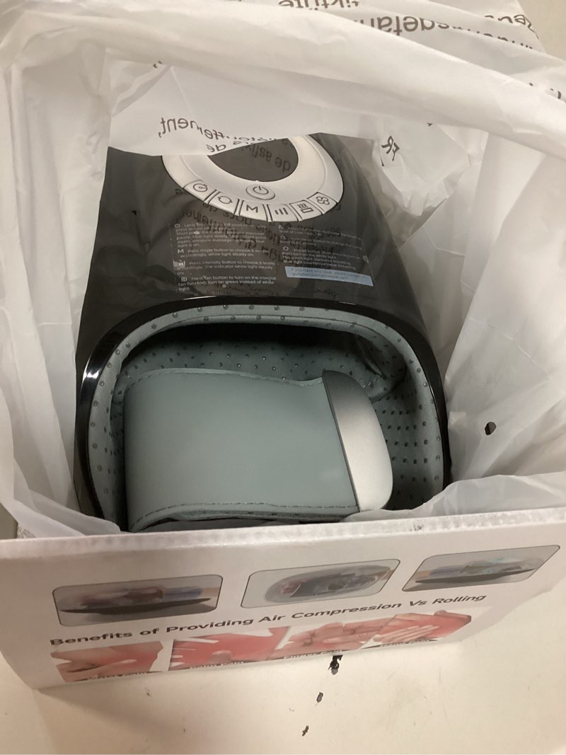 Condition photo showing Good Condition for Hand Massager with Heat and Compression, Hand Massage for Arthritis and Carpal Tunnel Relief, 6 Modes Pressure Point Therapy, Blowing Wrist Massager, Finger & Palm Kneading, Gifts for Mom Dad