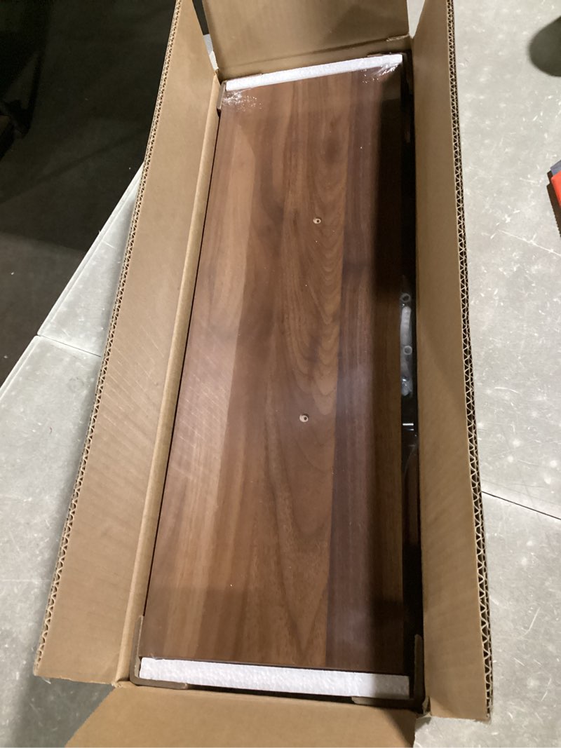 Condition photo showing New/Like New for inhabit union walnut floating shelves for wall, 24 in wall mounted shelves perfect for bedroom, bathroom, living room and kitchen decoration storage?set of 2? walnut 24 inch