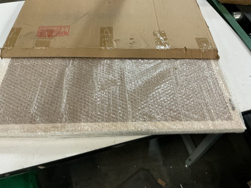 Condition photo showing Good Condition for sofe rustic white linen bulletin board, 28 x 32 inches large fabric pin boards for wall photo display with clips, wood framed memo board, decorative vision board for room classroom office