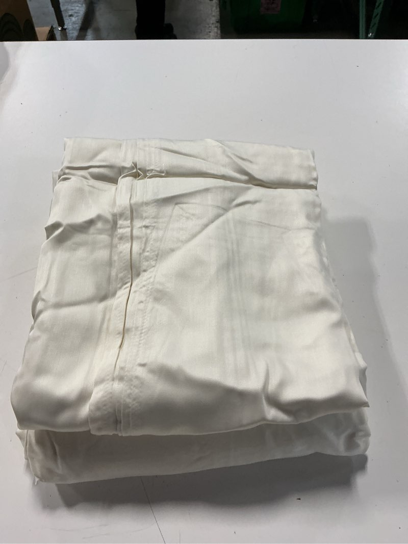 Condition photo showing Good Condition for bamboo fitted sheet set, king, ivory