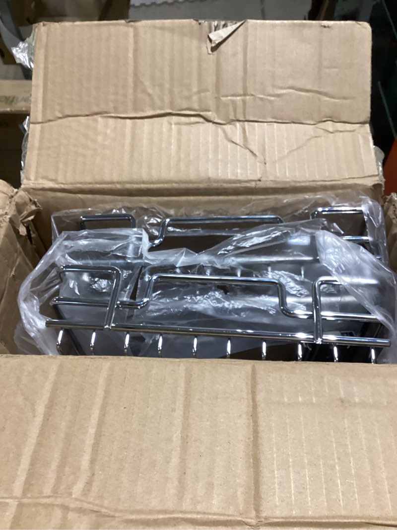 Condition photo showing Good Condition for 2 Tier Pull Out Cabinet Organizer, 11" W x 21" D Heavy-Duty Metal Sliding Drawer Shelf for Kitchen Cabinets, Chrome, Doesn't Include Door Fittings 2 Tier 11*21 IN