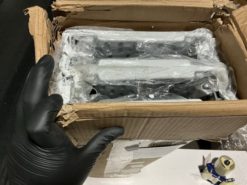 Condition photo showing Good Condition for HLPB Folding Bench 6 ft, Foldable Plastic Bench with Handle and Smooth HDPE Tabletop, Protable in/Outdoor Picnic Party Camping Dining Seat, 2 Pack, White