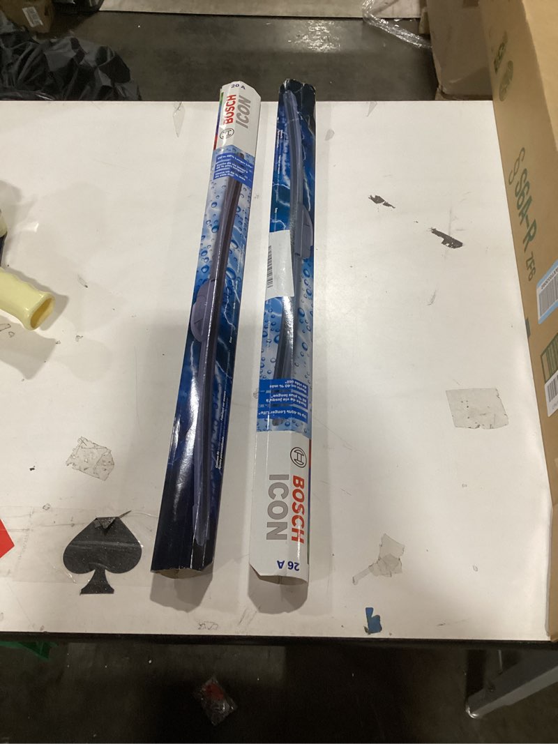 Condition photo showing Good Condition for BOSCH 26A20A ICON Beam Wiper Blades - Driver and Passenger Side - Set of 2 Blades (26A & 20A) Front (26A & 20A) ICON Combo Pack (Front)