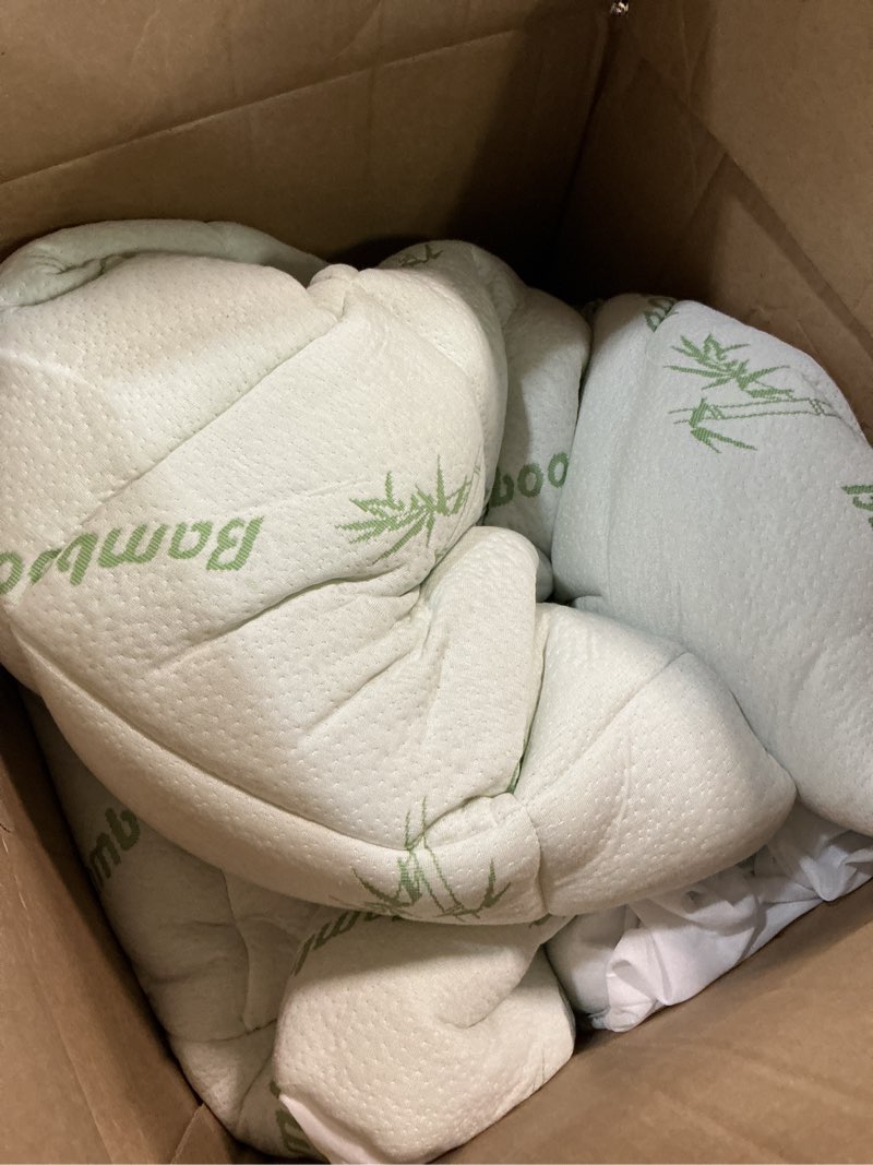 Condition photo showing As Is for ultra soft queen size mattress topper - viscose made from bamboo pillow top mattress pad for back pain relief - naturally cooling for hot sleepers, green green queen