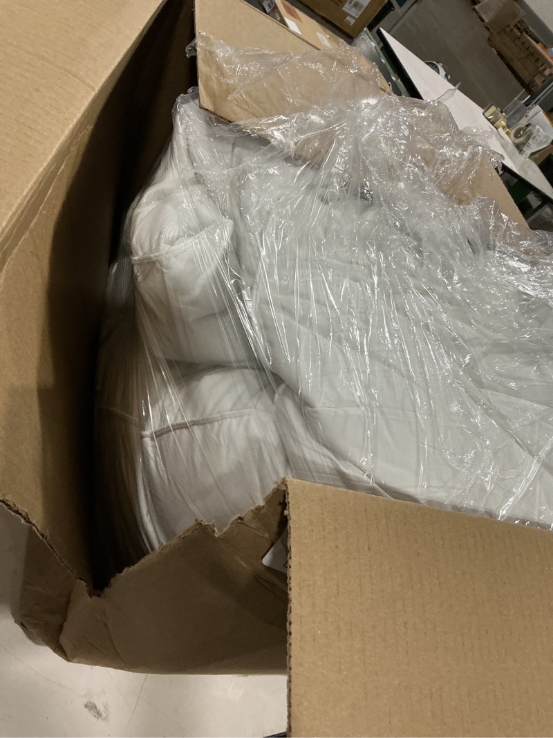Condition photo showing As Is for puredown® goose feathers and down white pillows with 100% soft cotton cover, bed sleeping hotel collection pillows set of 2 king size classic white king (pack of 2)