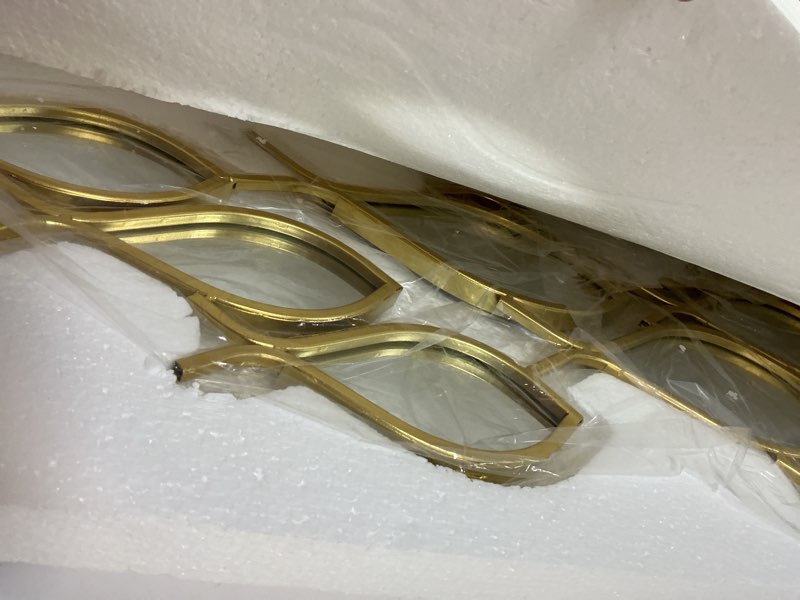 Condition photo showing Good Condition for bechaeo 3d coastal large metal fish mirror wall decor 41"x 15" fish decorative mirror sculpture gold metal wall art ocean deco for living dining room bathroom bedroom entryway
