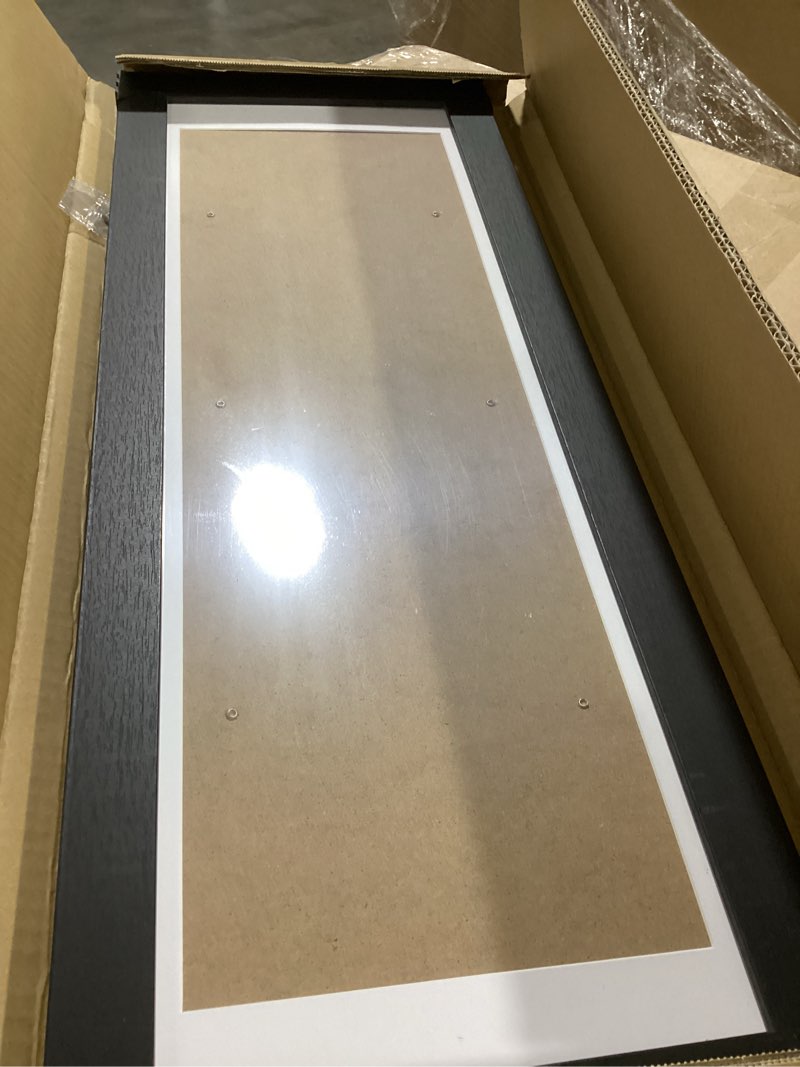 Condition photo showing As Is for 4x5 Picture Frame Black for Wall Hanging or Tabletop, Wall Mounting Horizontally or Vertically, 4 x 5 Wall Gallery Poster Photo Frame with Shatter Resistant Plexiglass, Black Black 4x5 inch