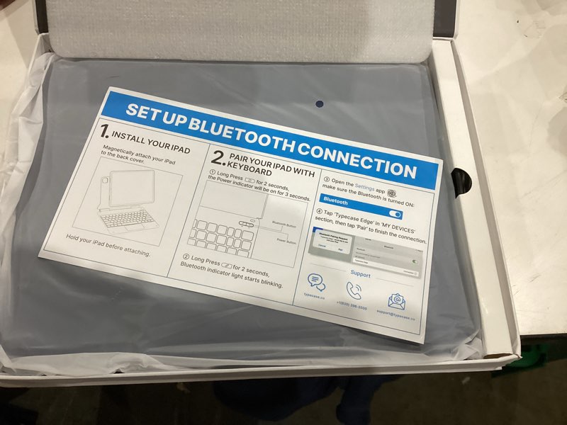 Condition photo showing New/Like New for typecase Edge Keyboard Case for iPad Air 13-inch(M3/M2, 2025/2024) & iPad Pro 12.9-inch(6th/5th/4th/3rd Gen), Magic Keyboard with 11-Color Backlight, Multi-Touch Trackpad, Pencil Holder, Navy Blue