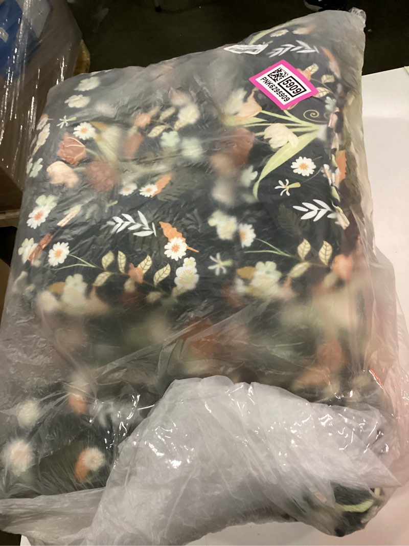 Condition photo showing Good Condition for outdoor waterproof rocking chair cushion premium oxford patio chair cushions backed bottom thick cotton rocking chair pads 2pcs set of upper and lower with ties, black peony 1#