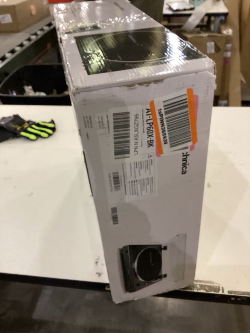 Condition photo showing As Is for Audio-Technica AT-LP60X-BK Fully Automatic Belt-Drive Stereo Turntable, Black, Hi-Fi, 2 Speed, Dust Cover, Anti-Resonance, Die-Cast Aluminum Platter Black Wired Turntable