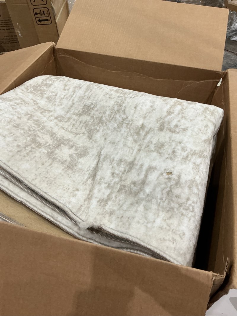Condition photo showing Good Condition for area rugs for living room rug washable: modern rug for dining room bedroom carpet non slip low pile indoor abstract nursery home office beige beige  (rectangular)