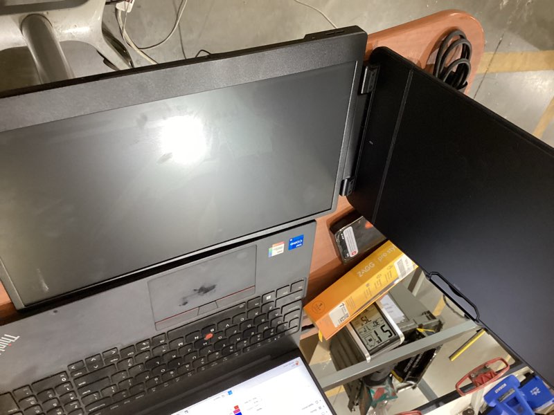 Condition photo showing As Is for laptop screen extender, 14" fhd 1080p ips dual laptop monitor extender, plug n play portable travel monitor for laptops 13.3"-17" with hdmi/usb-a/type-c, compatible with windows mac chrome android 1080-s06