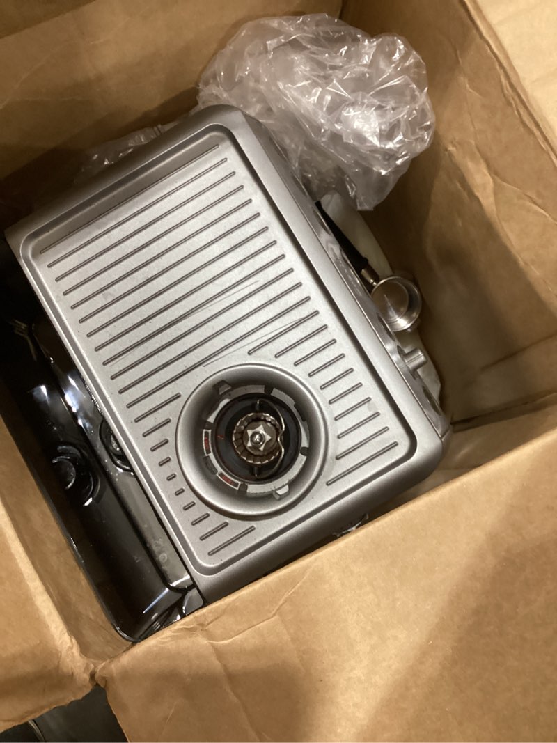 Condition photo showing As Is for breville - the barista express espresso machine with 15 bars of pressure, milk frother and intergrated grinder - stainless steel